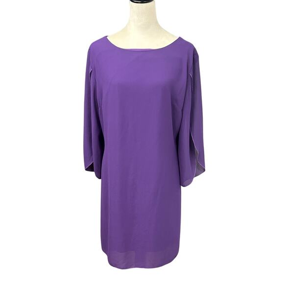 Elegant Cocktail Shift Dress Grace Karin Purple Split Sleeve Size L - Picture 1 of 7